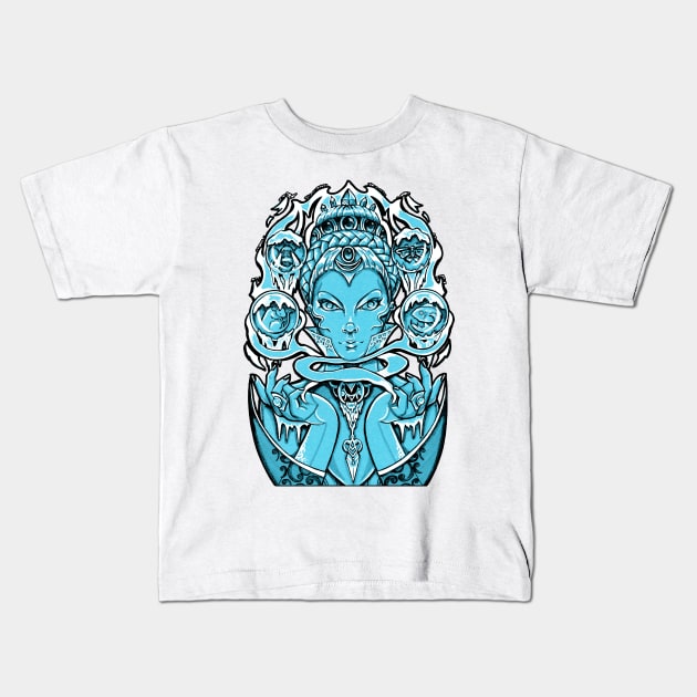 The Snow Queen - Black Outlined Version Kids T-Shirt by Nat Ewert Art